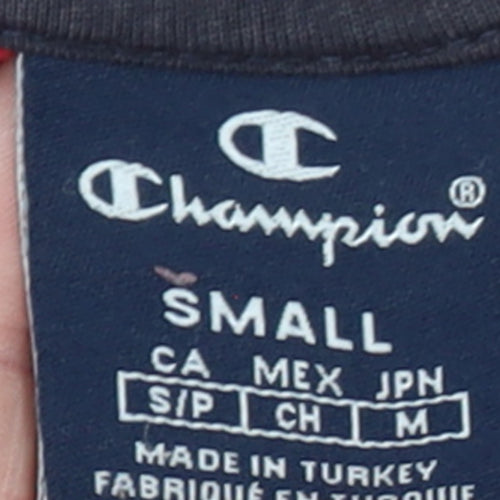 Champion Men's Red Small Crew Neck Cotton Logo T-Shirt