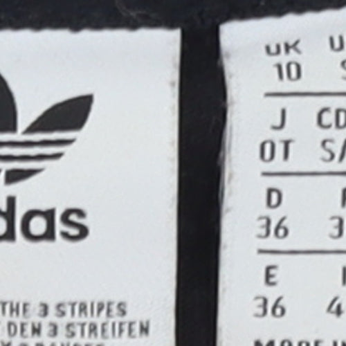 Adidas Womens Black Ringer Short Sleeve T-Shirt UK 10 Classic Style