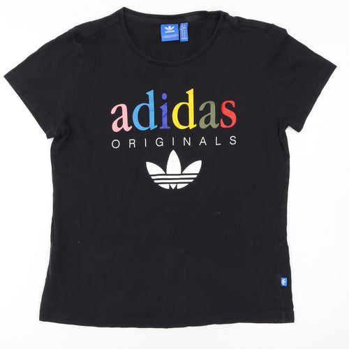 adidas Originals Women's Black Size 16 Crew Neck Short Sleeve T-Shirt
