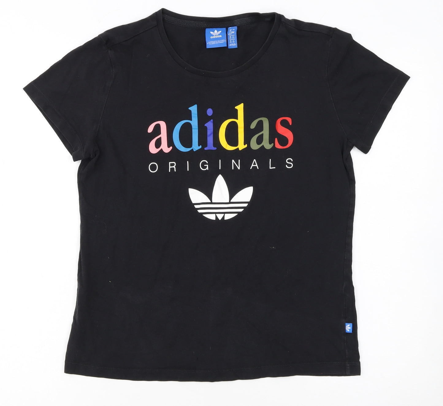 adidas Originals Women's Black Size 16 Crew Neck Short Sleeve T-Shirt