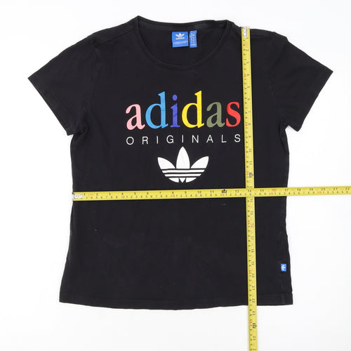 adidas Originals Women's Black Size 16 Crew Neck Short Sleeve T-Shirt