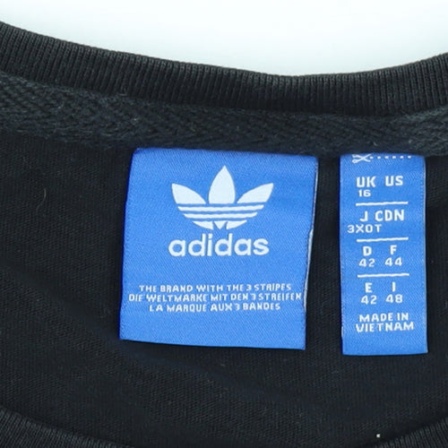 adidas Originals Women's Black Size 16 Crew Neck Short Sleeve T-Shirt