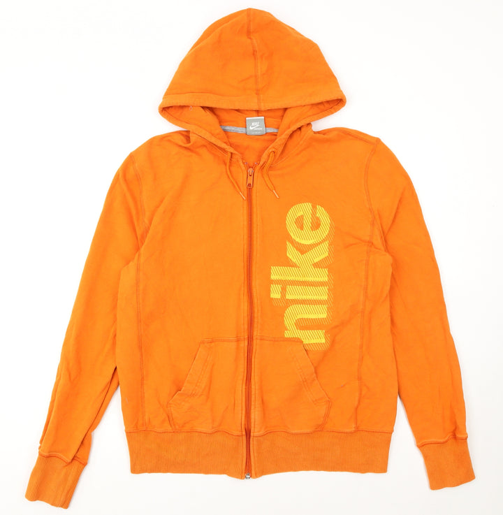 Nike Womens Orange Full Zip Hoodie XL Cotton Blend Sportswear