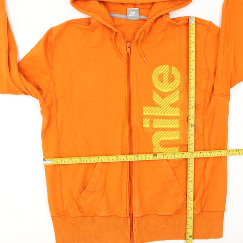 Nike Womens Orange Full Zip Hoodie XL Cotton Blend Sportswear