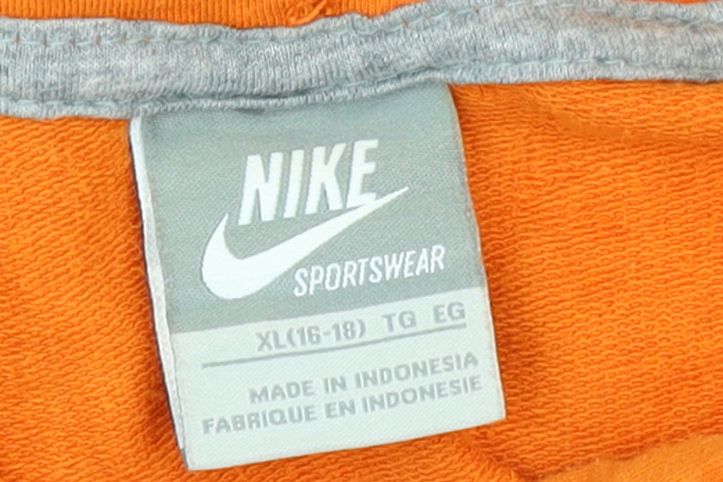 Nike Womens Orange Full Zip Hoodie XL Cotton Blend Sportswear