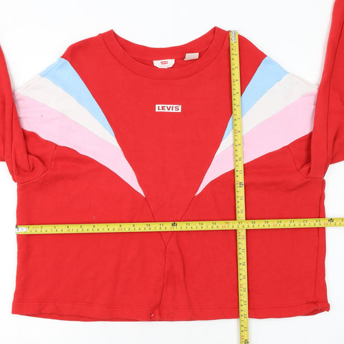 Levi's Women's Red Colourblock Pullover Sweatshirt Size L