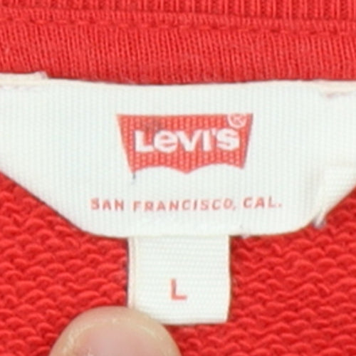 Levi's Women's Red Colourblock Pullover Sweatshirt Size L