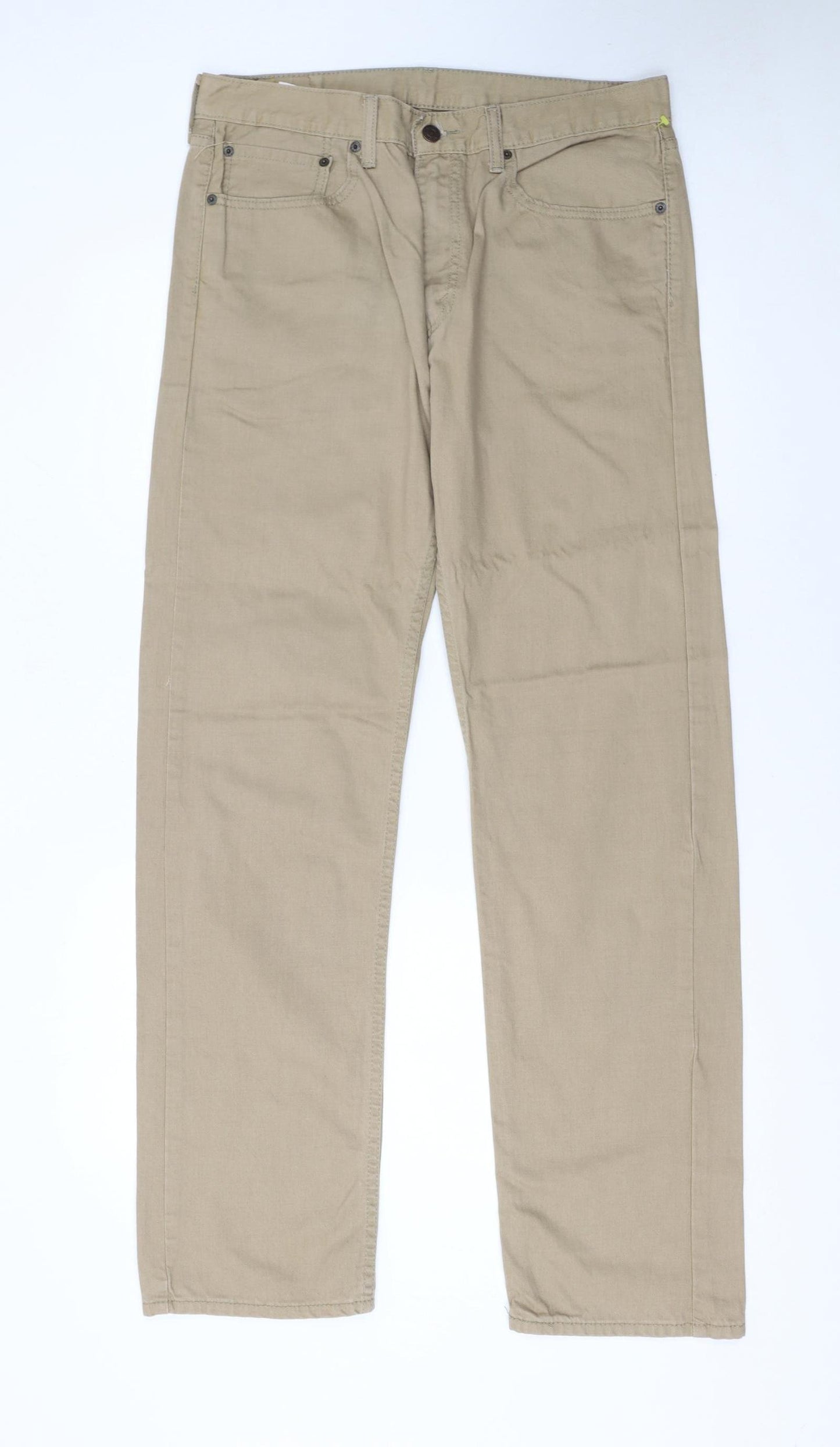 Levi's Men's Beige 505 Straight Denim Jeans W34 L34 Regular Fit