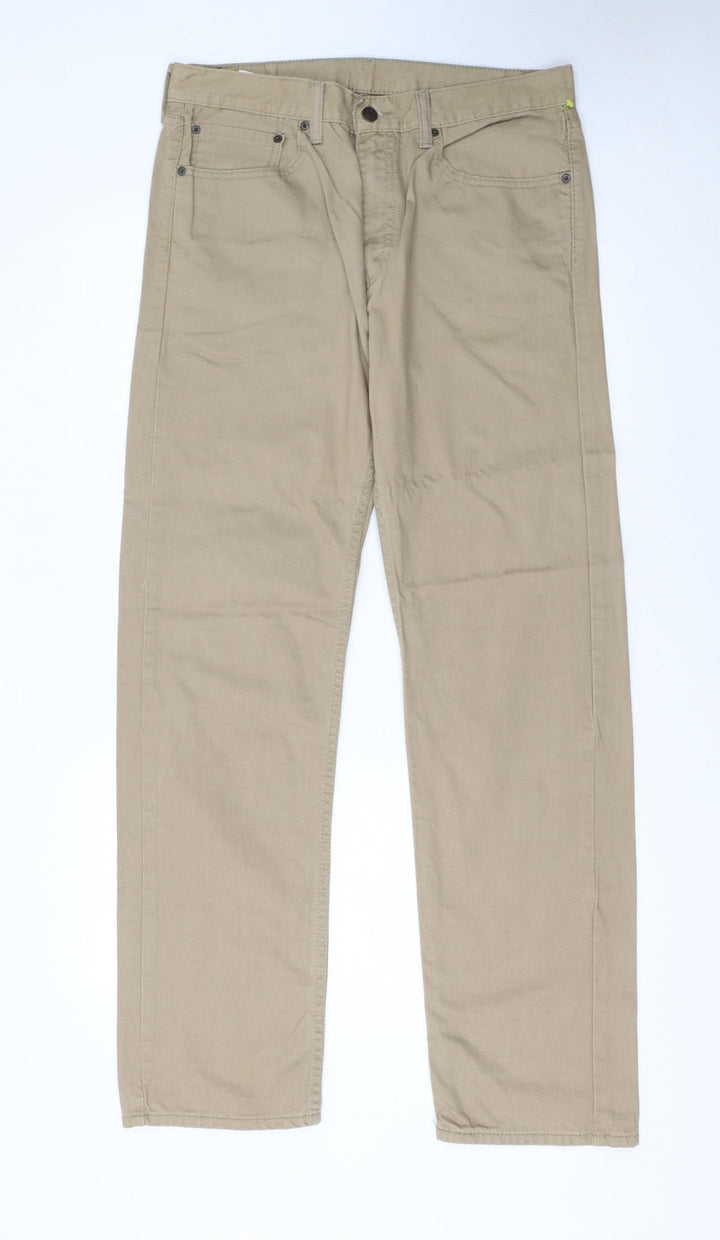 Levi's Men's Beige 505 Straight Denim Jeans W34 L34 Regular Fit
