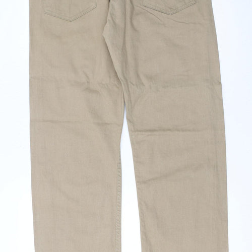 Levi's Men's Beige 505 Straight Denim Jeans W34 L34 Regular Fit