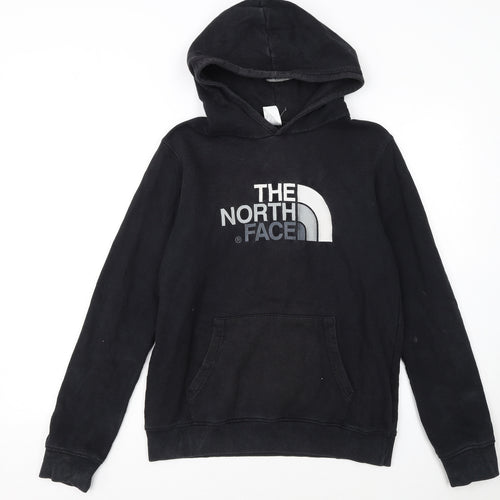 The North Face Girls Black XL Pullover Hoodie with Logo Print