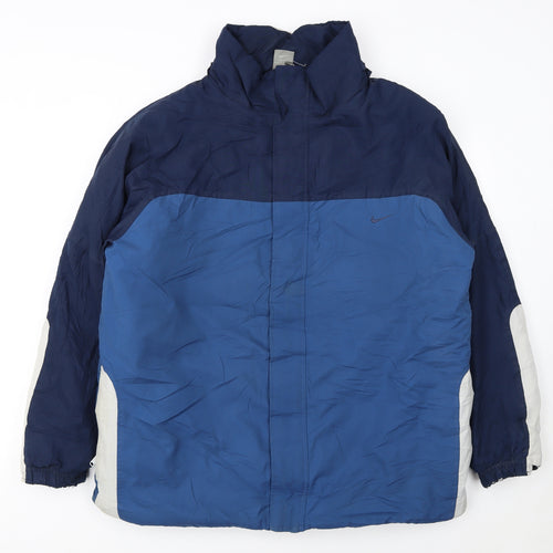 Nike Men Blue Navy Windbreaker Jacket Size M Waterproof Nylon