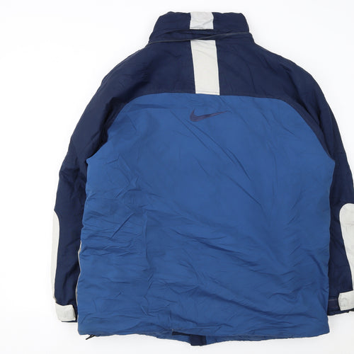 Nike Men Blue Navy Windbreaker Jacket Size M Waterproof Nylon