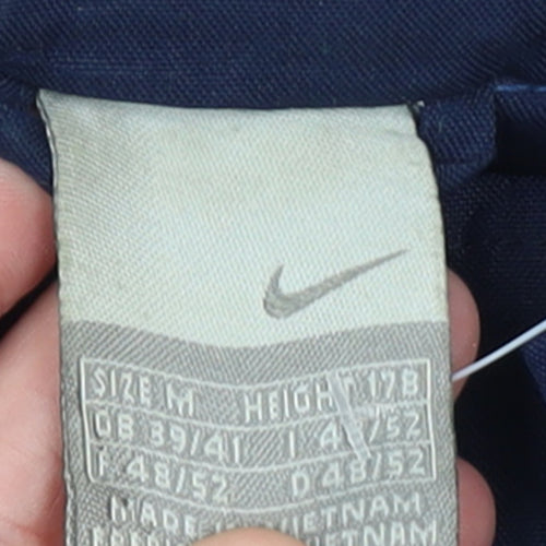 Nike Men Blue Navy Windbreaker Jacket Size M Waterproof Nylon