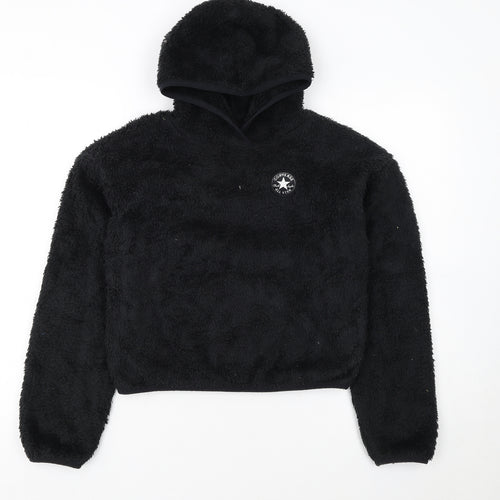 Converse Girls Black Fleece Pullover Hoodie XL 13-15 Years
