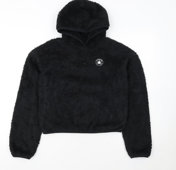 Converse Girls Black Fleece Pullover Hoodie XL 13-15 Years