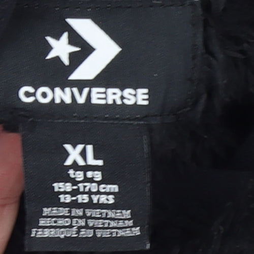 Converse Girls Black Fleece Pullover Hoodie XL 13-15 Years