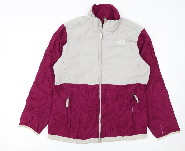 The North Face Girls Purple Fleece Jacket XL Full Zip Outdoor Style