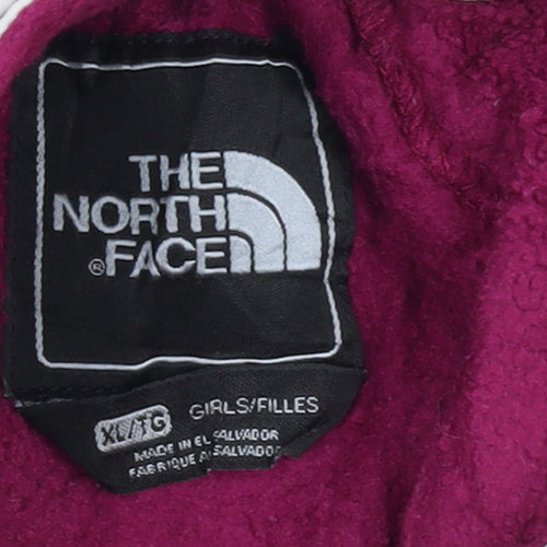 The North Face Girls Purple Fleece Jacket XL Full Zip Outdoor Style