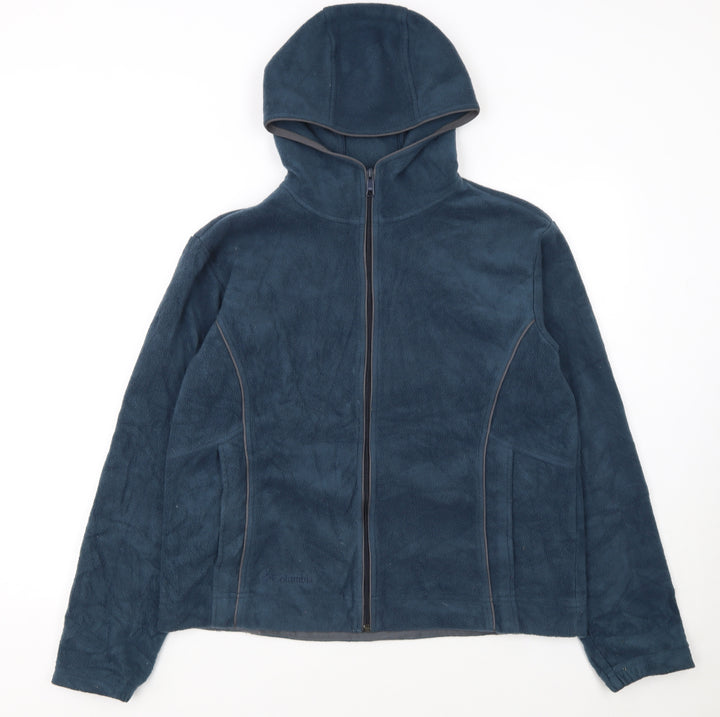 Columbia Women's Blue Fleece Full Zip Hoodie XL Warm Casual