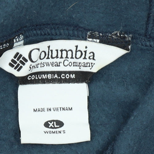 Columbia Women's Blue Fleece Full Zip Hoodie XL Warm Casual
