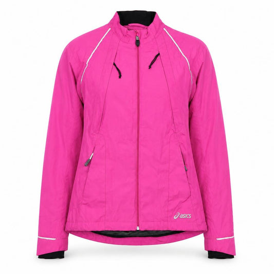 Asics Womens Pink Windbreaker Jacket S Lightweight Running Reflective