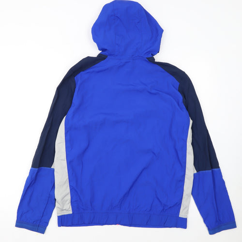 Russell Girls Blue Lightweight Hooded Windbreaker Jacket Size 18