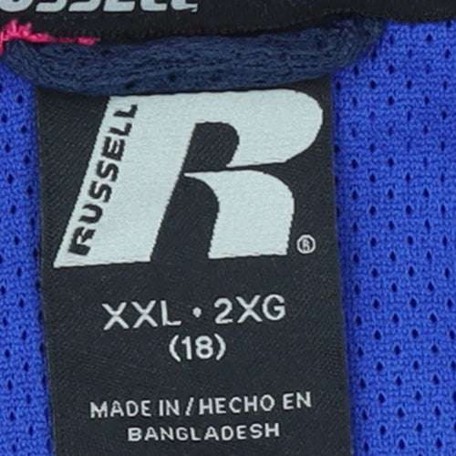 Russell Girls Blue Lightweight Hooded Windbreaker Jacket Size 18