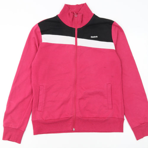 Reebok Women's Pink Track Jacket L Colourblock Full Zip Sportswear