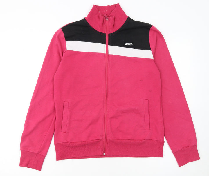 Reebok Women's Pink Track Jacket L Colourblock Full Zip Sportswear