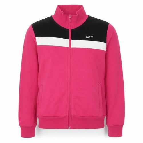 Reebok Women's Pink Track Jacket L Colourblock Full Zip Sportswear