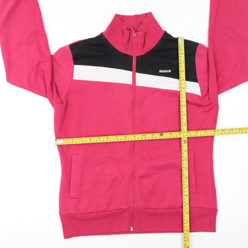 Reebok Women's Pink Track Jacket L Colourblock Full Zip Sportswear