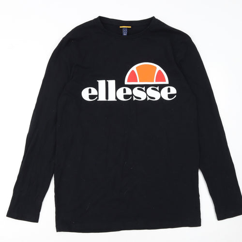 Ellesse Men's Black Long Sleeve Crew Neck T-Shirt Size S