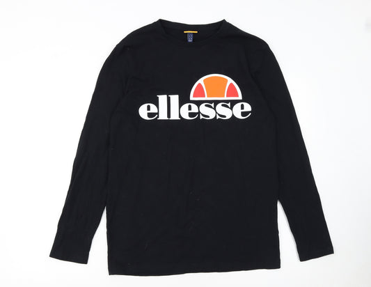 Ellesse Men's Black Long Sleeve Crew Neck T-Shirt Size S