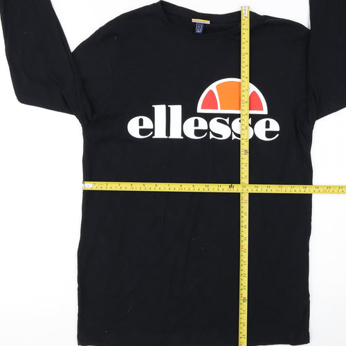 Ellesse Men's Black Long Sleeve Crew Neck T-Shirt Size S