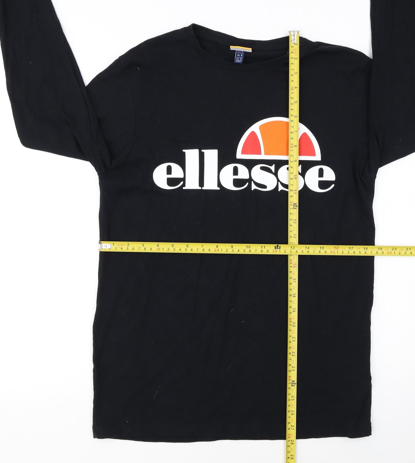 Ellesse Men's Black Long Sleeve Crew Neck T-Shirt Size S