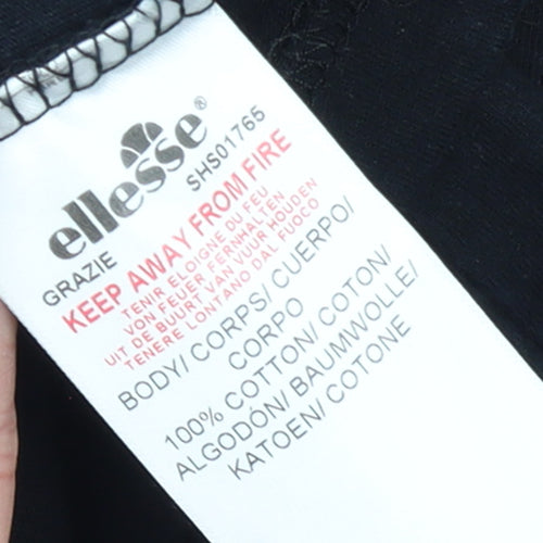 Ellesse Men's Black Long Sleeve Crew Neck T-Shirt Size S