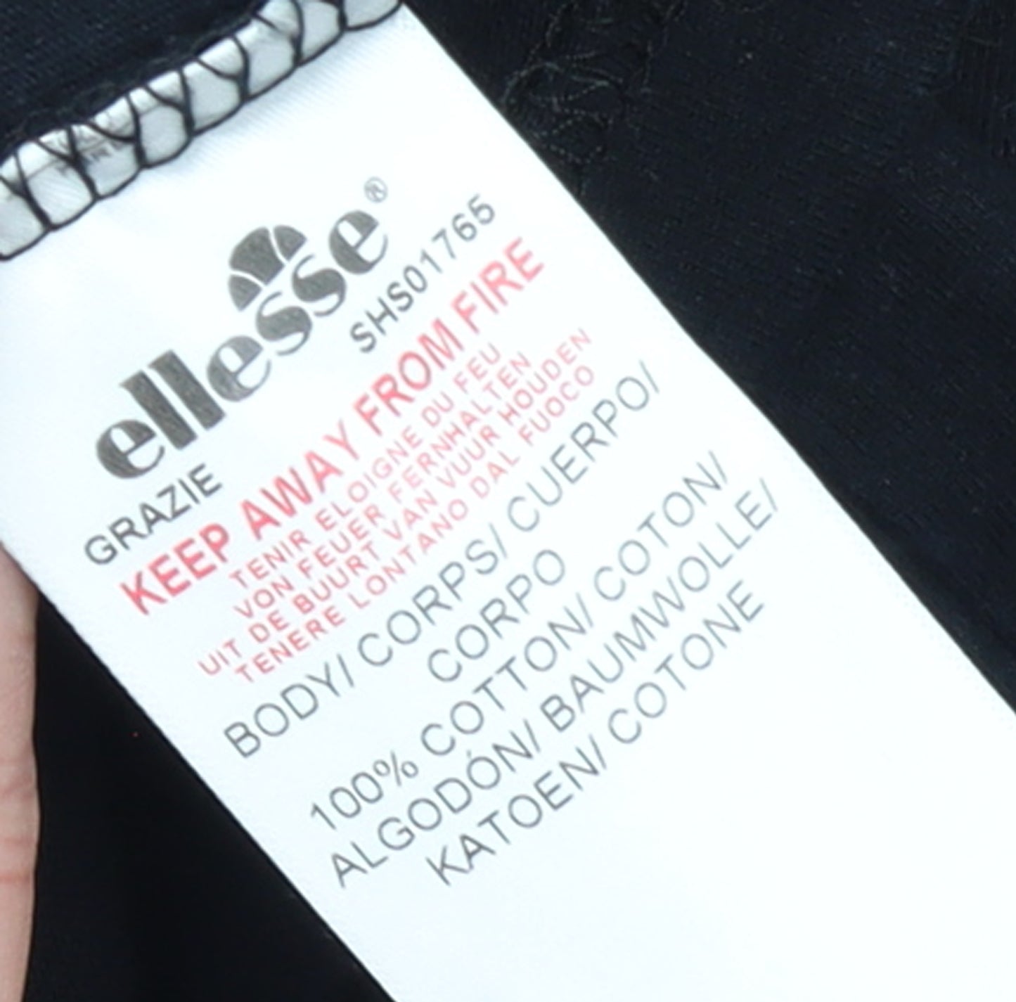 Ellesse Men's Black Long Sleeve Crew Neck T-Shirt Size S