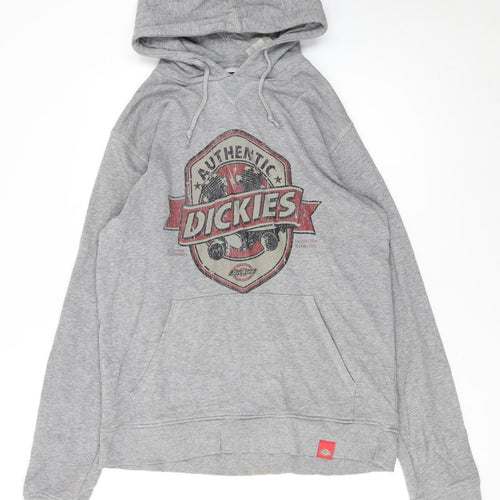 Dickies Women's Grey Pullover Hoodie Medium Authentic Logo Graphic