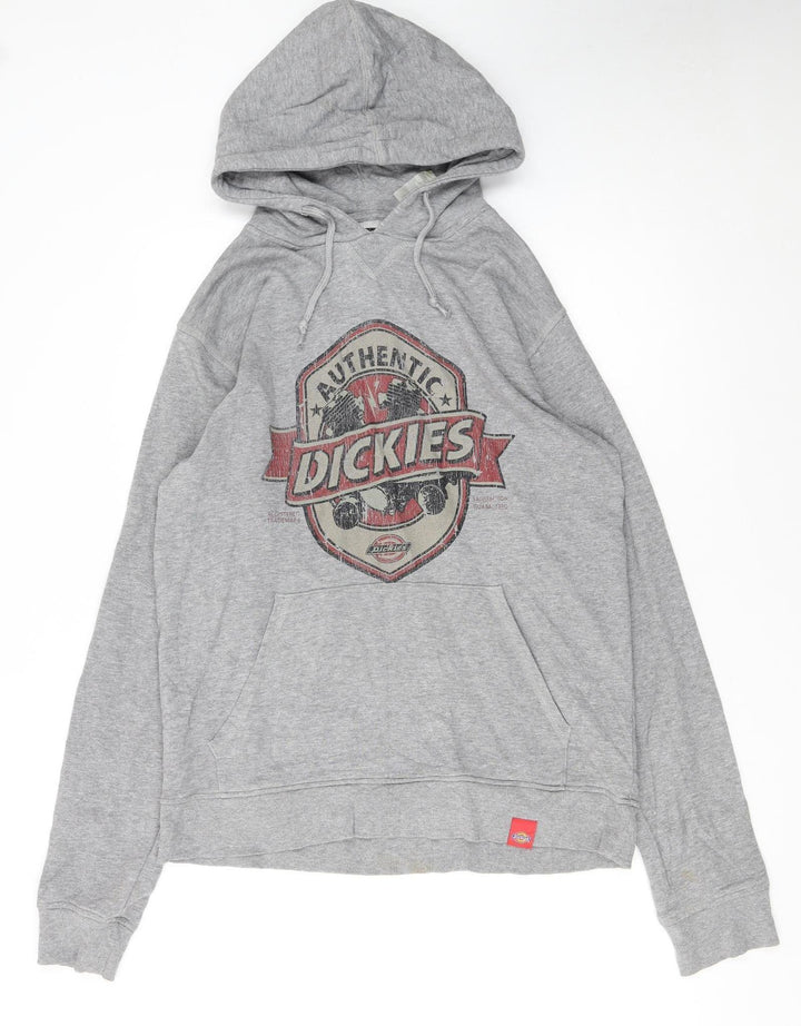 Dickies Women's Grey Pullover Hoodie Medium Authentic Logo Graphic