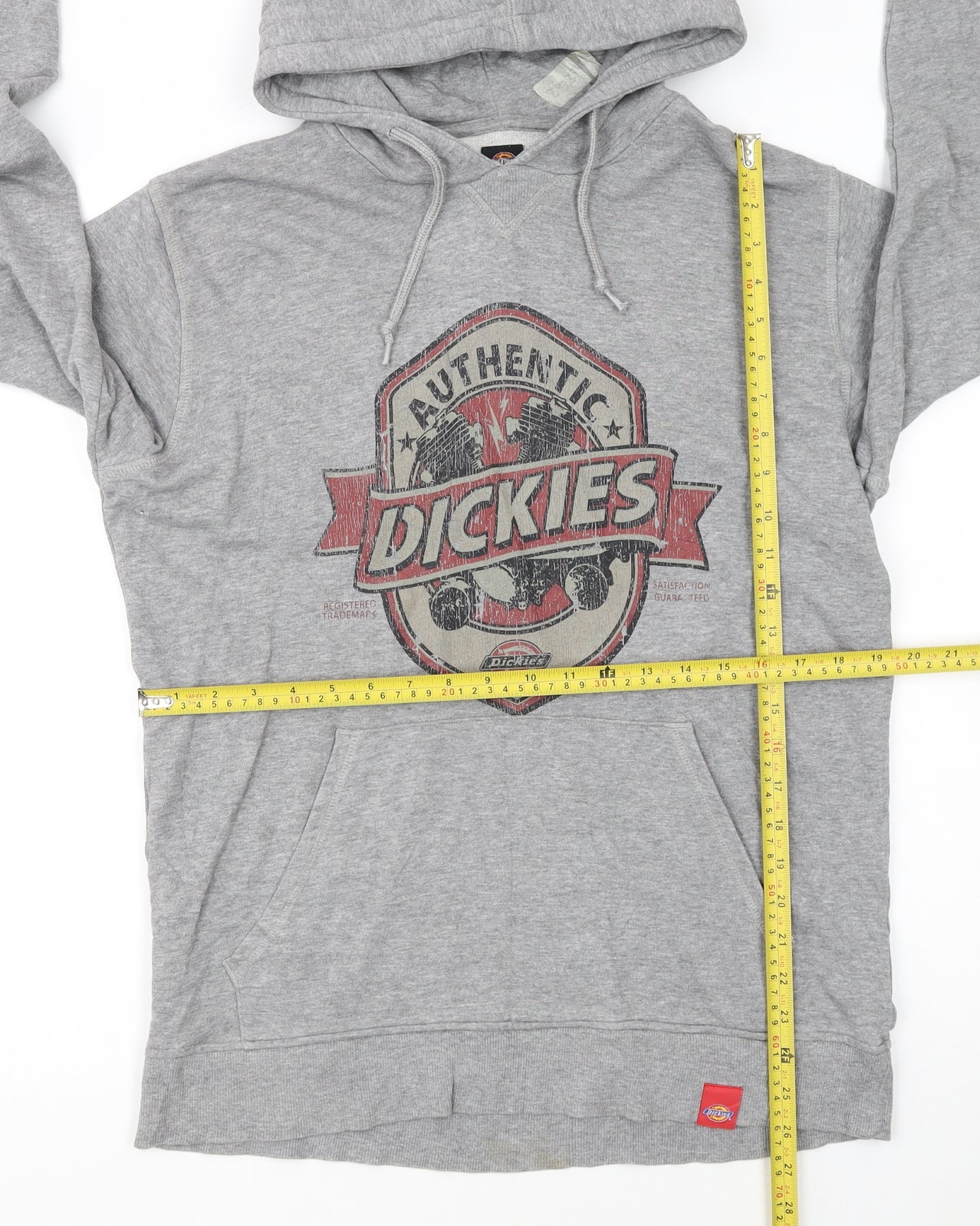 Dickies Women's Grey Pullover Hoodie Medium Authentic Logo Graphic
