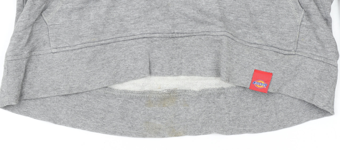 Dickies Women's Grey Pullover Hoodie Medium Authentic Logo Graphic