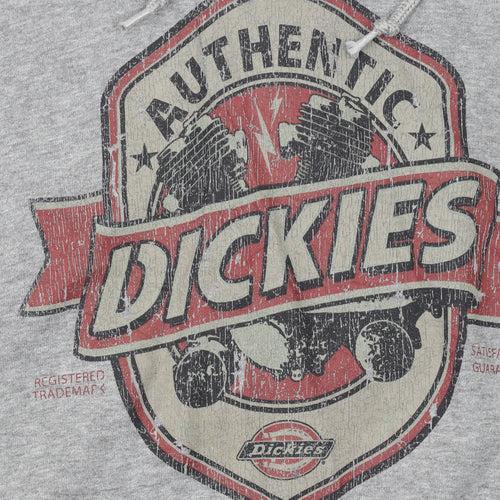 Dickies Women's Grey Pullover Hoodie Medium Authentic Logo Graphic