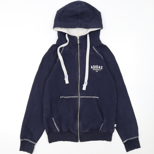 Adidas Originals Womens Navy Full Zip Hoodie Size 12