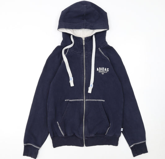Adidas Originals Womens Navy Full Zip Hoodie Size 12