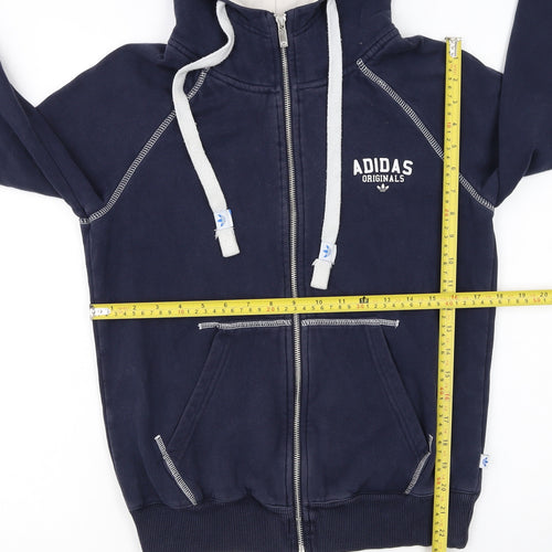 Adidas Originals Womens Navy Full Zip Hoodie Size 12