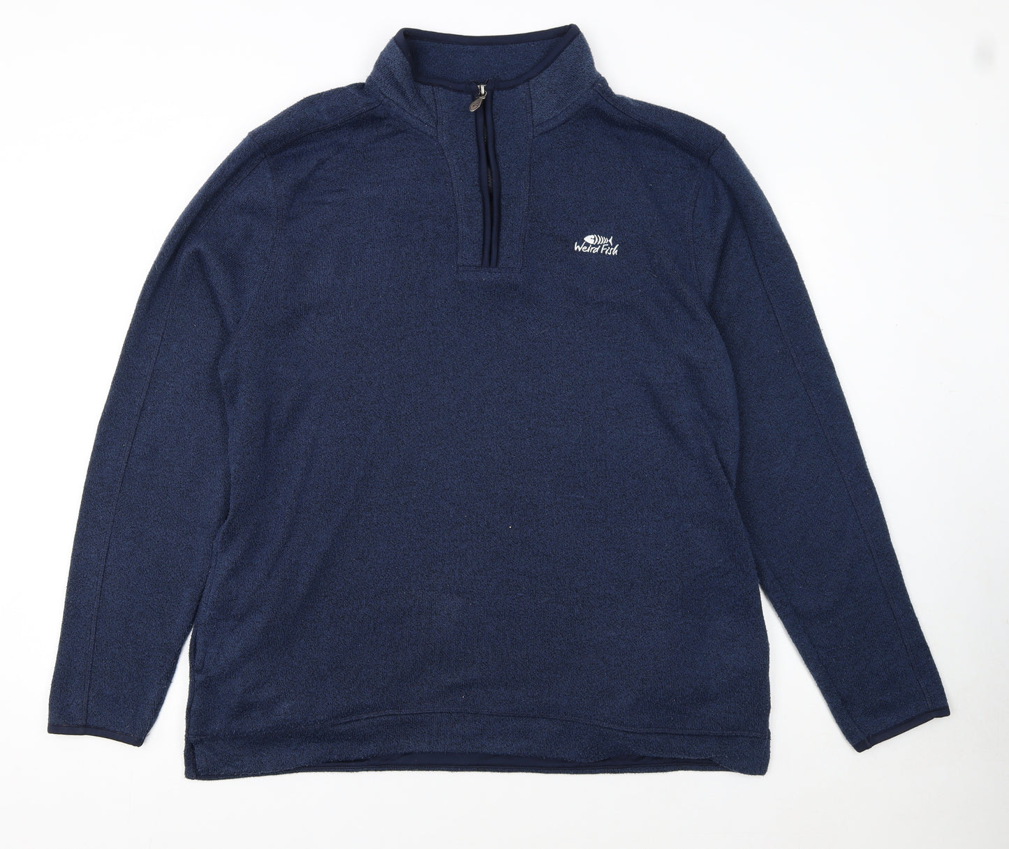 Weird Fish Men's Blue XL 1/4 Zip Fleece Pullover Sweatshirt