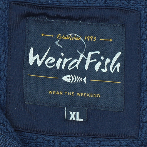 Weird Fish Men's Blue XL 1/4 Zip Fleece Pullover Sweatshirt