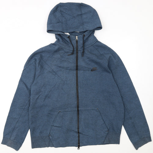 Nike Men's Blue Full Zip Hoodie L Regular Fit Lightweight Jacket