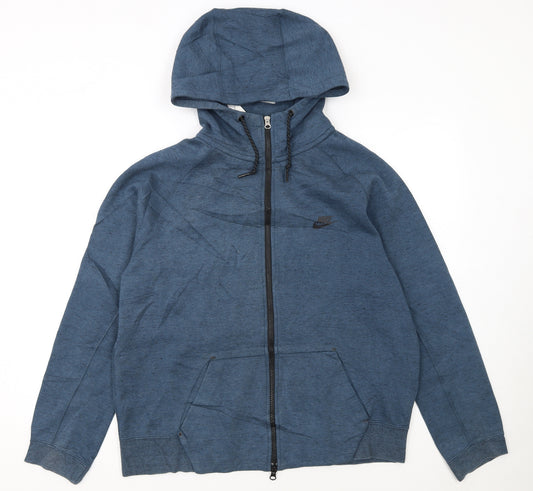 Nike Men's Blue Full Zip Hoodie L Regular Fit Lightweight Jacket
